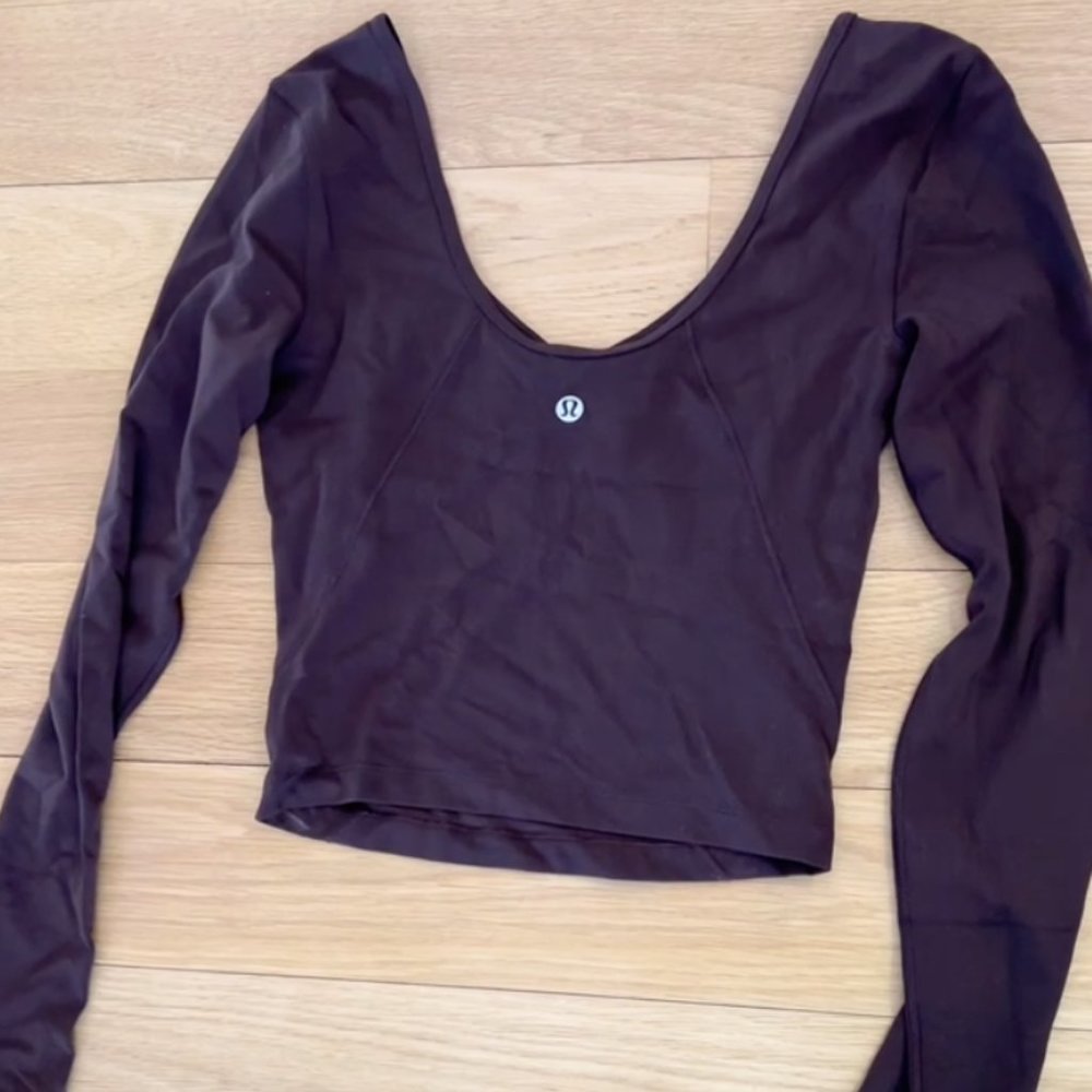 Brown lulu lemon long sleeve top Size 2